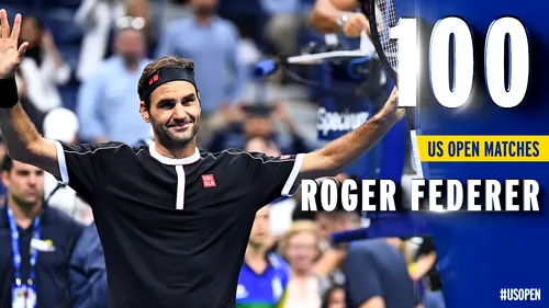 Un pic de emoții pentru Roger Federer, într-o zi ploioasă de US Open. Elvețianul a jucat meciul 100 la New York și s-a calificat în turul trei