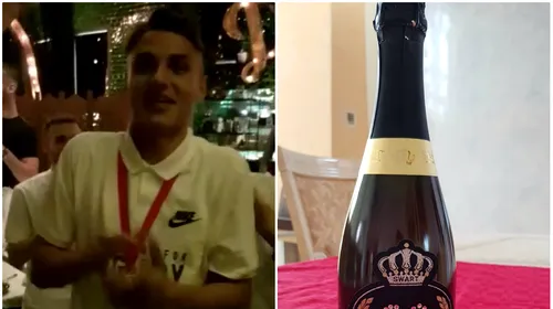 George Ganea, sărbătorit de colegii săi la petrecerea pentru câștigarea Cupei! Surpriză pentru fiul lui Ionel Ganea: sticle de șampanie personalizate cu cristale Swarovski | VIDEO EXCLUSIV