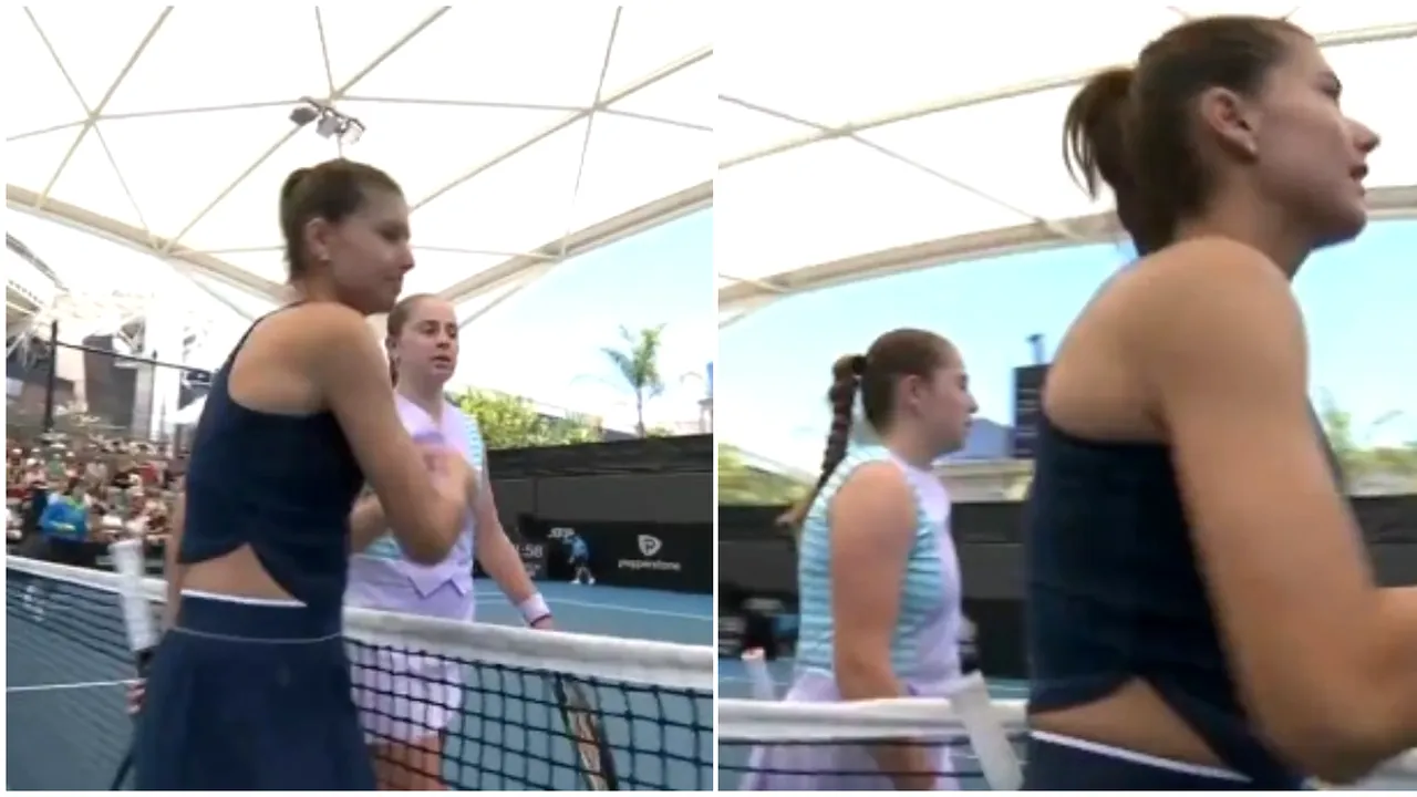 Ieri prietene, azi dușmance! Moment tensionat între Sorana Cîrstea și Jelena Ostapenko, la finalul meciului de la Adelaide. VIDEO