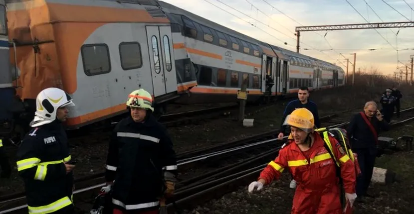 Accident feroviar grav în Ploiești! Două trenuri s-au ciocnit și zeci de persoane au fost rănite