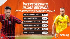 ADVERTORIAL! Start în Liga Secundă a României! Ce spun cotele Betano despre șansele celor de la CSA Steaua,"U" Cluj, Petrolul sau Hermannstadt