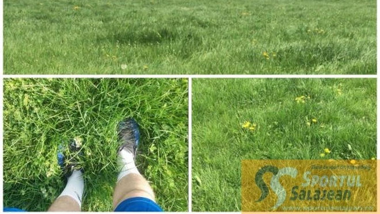 Se întâmplă în România! La un meci din ligile inferioare, iarba era mai mare decât mingea. "Avea vreo 35 de centimetri. Trebuia să o smulgem cu mâna". Trei jucători s-au ales cu entorsă | FOTO