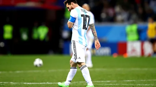 Argentina lui Messi, „călcată în picioare” după eșecul categoric în fața Croației. „Este cea mai proastă echipă din istorie”. Tactica lui Sampaoli? „Dă-i mingea lui Messi și așteaptă un miracol!”