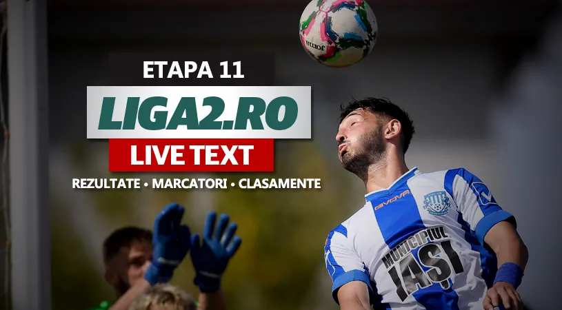 Liga 2, etapa 11 | FC Hermannstadt câștigă la ultima fază derby-ul Sibiului, Astra trece pe plus și scapă de ultimul loc. Poli Iași pierde acasă, Brăila o încasează și la Techirghiol și e noua ”lanternă roșie”