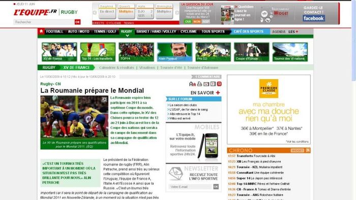 L''EQUIPE: "România pregătește Mondialul"
