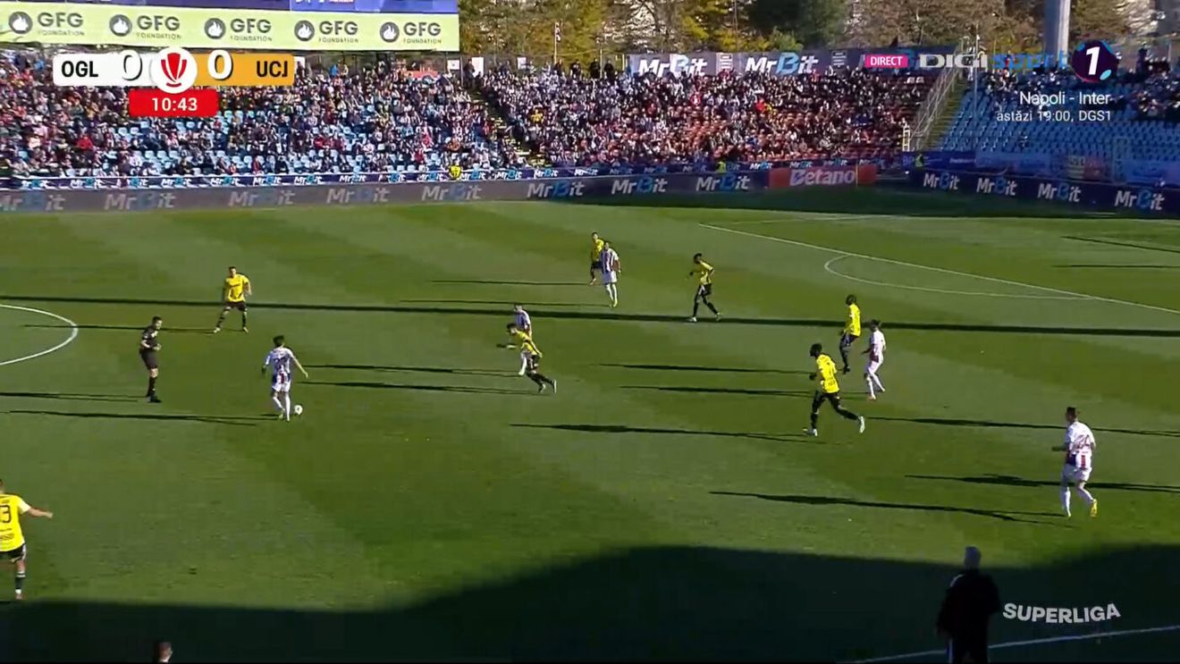 Oțelul - U Cluj 1-2, în etapa 14 din Superliga. Ardelenii câștigă un meci prelungit, în total, cu 25 de minute