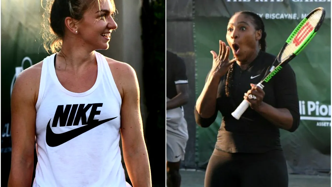 Meciul amical dintre Simona Halep și Serena Williams nu s-a desfășurat conform așteptărilor! Ce s-a întâmplat după ce Simona a fost lovită cu mingea de americancă