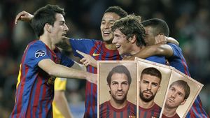 FOTO de COLECȚIE!** Asta e cea mai TARE serie de "cartonașe" din 2012! Jucătorii BarÃ§ei, varianta 'vintage'