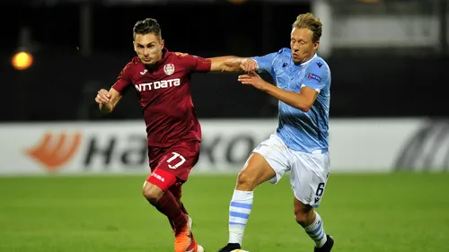 CFR Cluj - Lazio 2-1. Campioana României, succes răsunător la 11 ani și trei zile distanță de la succesul cu AS Roma, marea rivală a biancoceleștilor. Elevii lui Petrescu, lideri în Grupa E