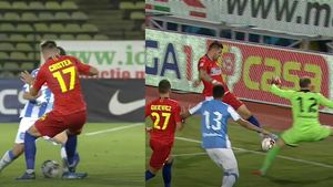 FCSB, ajutată de Bîrsan de două ori într-un minut?! FOTO | Iulian Cristea, iertat de eliminare și un aut de poartă la penalty