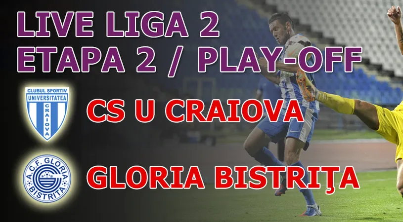 CS U Craiova - Gloria Bistrița 1-0.** Izvoranu 