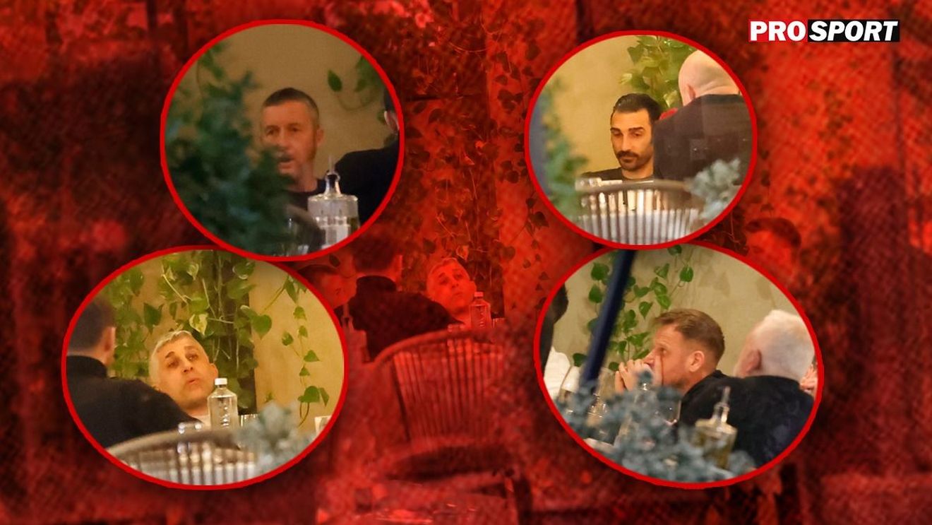 Imagini de la „cina cea de taină” a greilor de la FCSB înainte de marele derby cu Rapid. Meme Stoica, Pintilii, Charalambous, Cernat și Ianuli au discutat tactica impusă de Gigi Becali. EXCLUSI