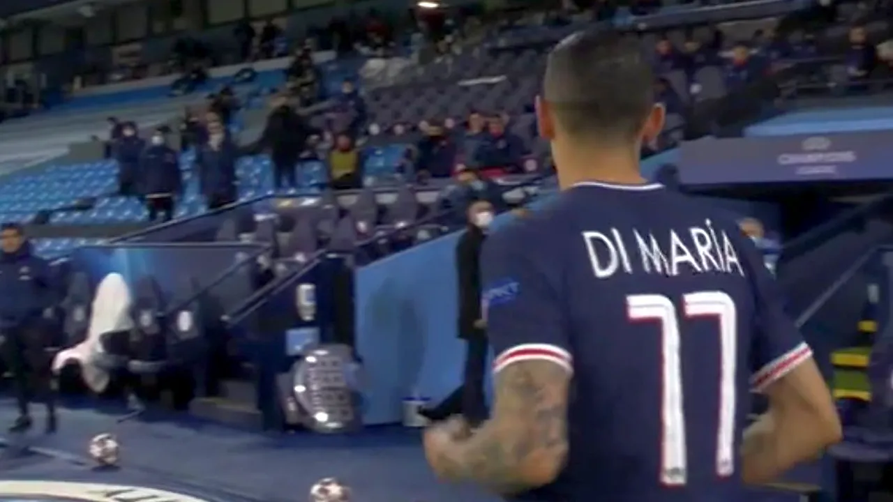 Angel Di Maria, gest prostesc în Manchester City - PSG! Arbitrul a scos cartonașul roșu fără ezitare | VIDEO