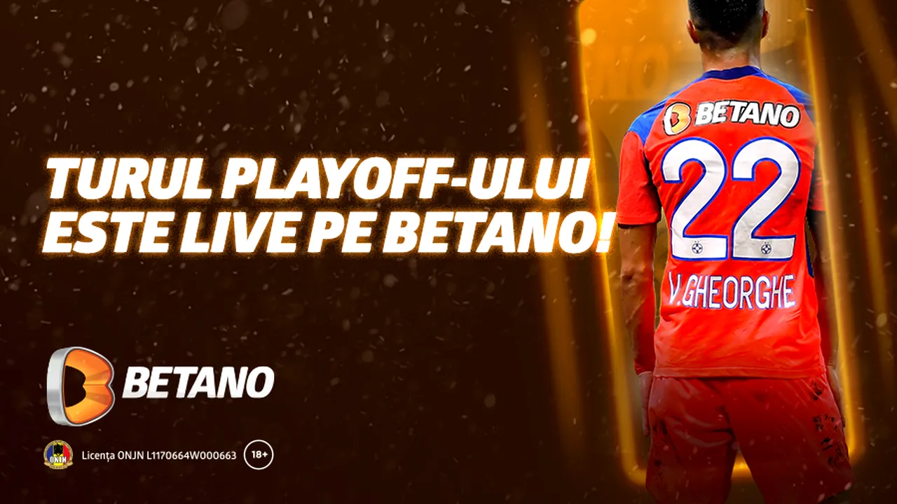 Meciurile turului din playoff-ul Ligii 1 sunt deja LIVE pe Betano! Cum arată cursa de urmărire a CFR-ului