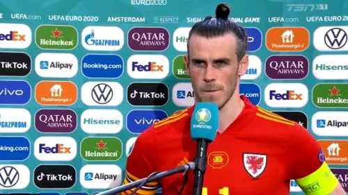 Gareth Bale a plecat în timpul interviului, după Țara Galilor - Danemarca 0-4! Ce l-a deranjat pe atacantul lui Real Madrid | VIDEO