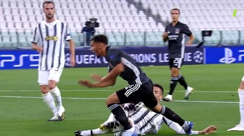 Cristiano Ronaldo și Tătărușanu, martorii unui penalty penibil! Italienii au protestat agresiv la decizia arbitrului! Cum a deschis Lyon scorul cu Juventus | VIDEO