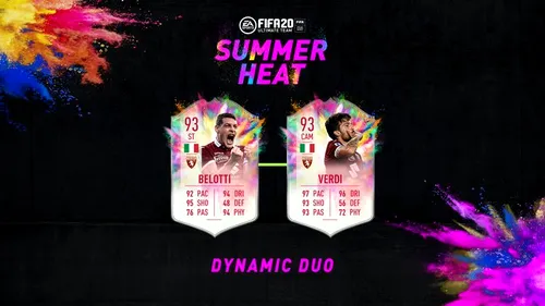 EA SPORTS a lansat unu super duo ofensiv în FIFA 20! Andrea Belotti și Simone Verdi formează o pereche foarte dinamică și rapidă. Recenzia completă a cardurilor