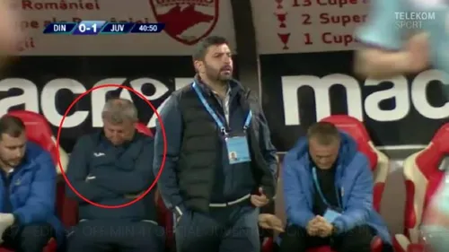 FOTO | Incredibil: Un oficial de pe banca lui Juventus a dormit în timpul meciului cu Dinamo!