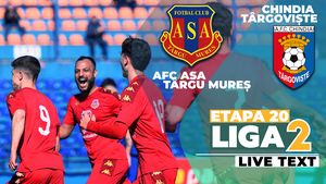 Chindia câștigă la Târgu Mureș și este matematic în play-off-ul Ligii 2. AFC ASA e pe locul 6, dar nu mai e doar la mâna sa pentru a-l păstra în ultima etapă