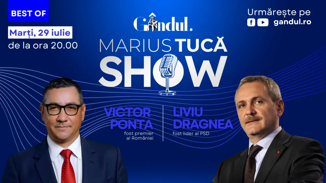 Gândul prezintă Best of Marius Tucă Show – marți, 29 iulie, de la ora 20.00