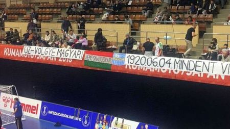 Fanii maghiari au făcut tot posibilul pentru a-i provoca pe fanii români. Ce banner au afișat maghiarii înainte de România - Ungaria