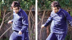 Să râdem cu Toja!** Columbianul a stârnit zâmbete când a fost obligat să șuteze cu piciorul drept!