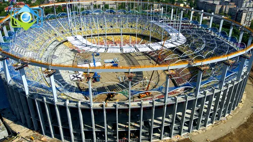 SUPER FOTO & VIDEO** Așa se „NAȘTE” Național Arena! VEZI imagini cu montarea acoperișului retractabil