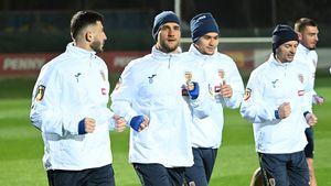 Reacția lui Daniel Bîrligea, după ce Mihai Popescu a marcat în San Marino - România. A folosit doar 7 cuvinte pentru colegul său de la FCSB