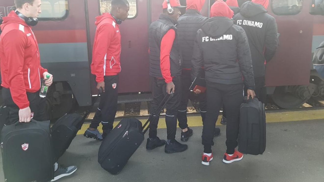 FOTO | Au prins ultimul tren spre play-off? Dinamoviștii au plecat la Sf. Gheorghe și au atras toate privirile în Gara de Nord