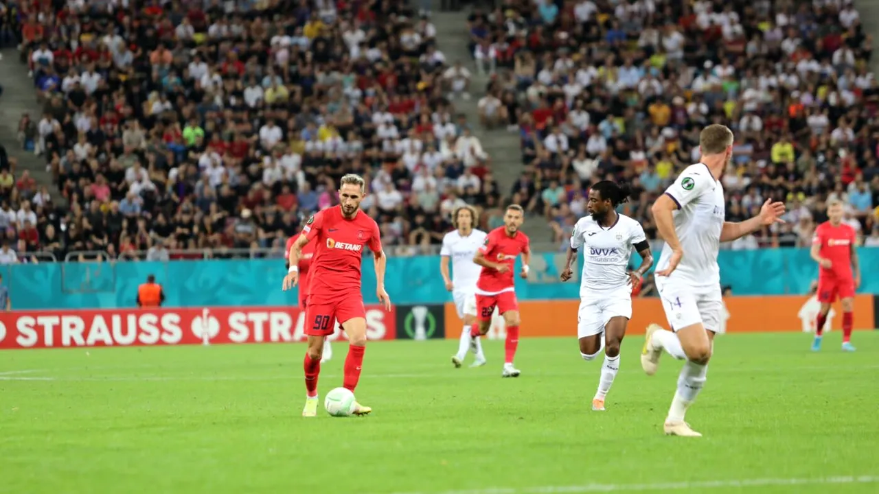 FCSB - Anderlecht 0-0, în etapa a doua din Conference League. Elevii lui Nicolae Dică obțin primul punct, după un joc dominat de roș-albaștri