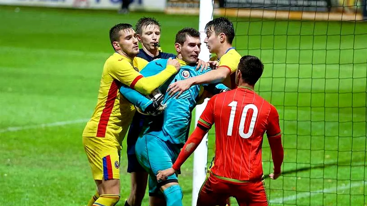 Țara Galilor U21 - România U21 1-1. Brănescu a fost eliminat în minutul 44, după a încercat să bată un adversar