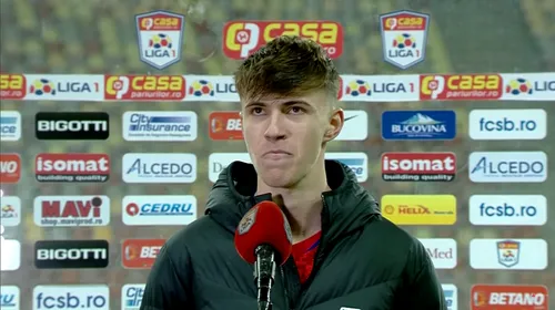 Octavian Popescu, emoții uriașe în fața camerelor TV! Ce a spus puștiul-minune de la FCSB după o nouă prestație de excepție