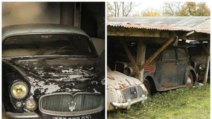 GALERIE FOTO | Comoara uitată: peste 100 de mașini de colecție au fost descoperite într-un garaj părăsit