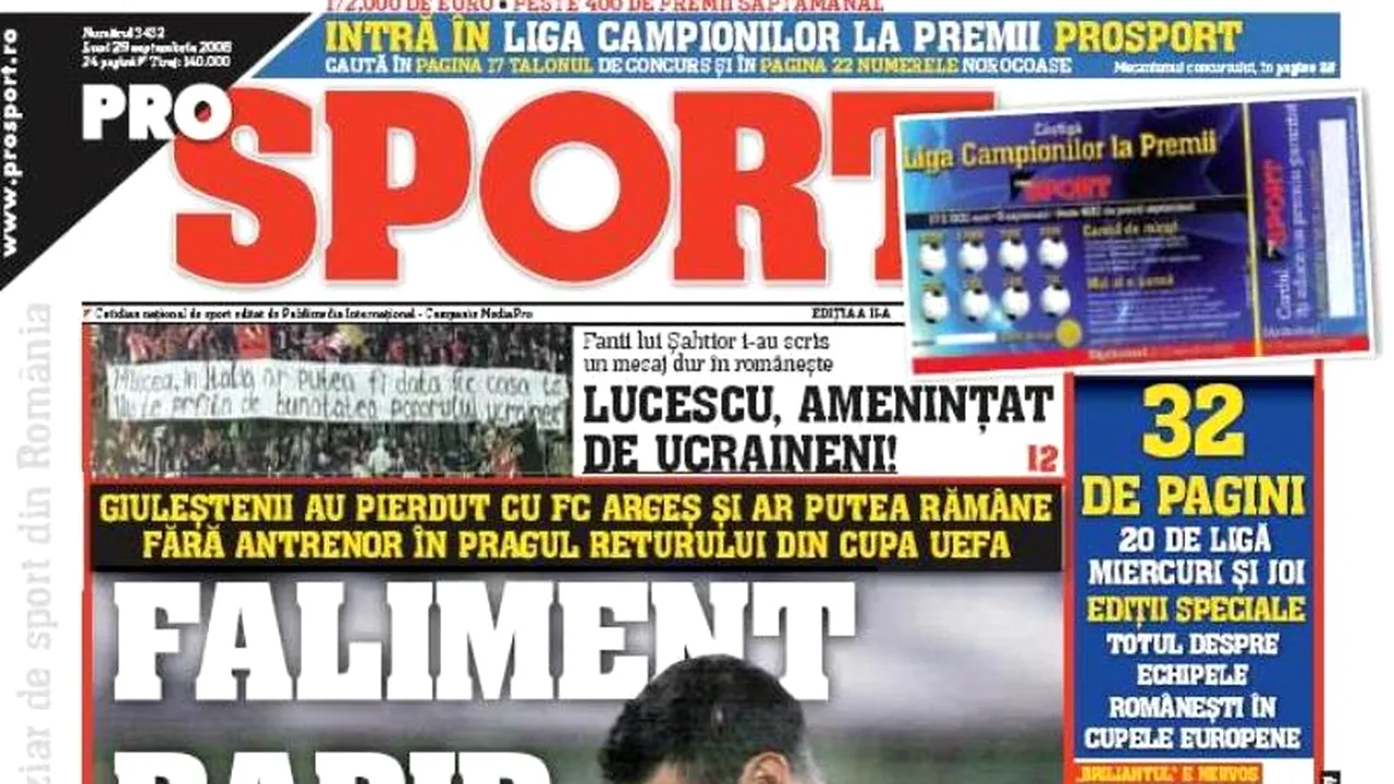 ProSport a anunțat în urmă cu 3 săptămâni destrămarea Rapidului!