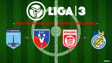 Baraje promovare în Liga 2 | CSM Focşani – SCM Râmnicu Vâlcea și CS Dinamo – CSC Ghiroda şi Giarmata Vii se joacă de la ora 17:30. Învingătoarele merg în noua finală