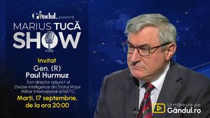Marius Tucă Show începe marți, 17 septembrie, de la ora 20.00, live pe Gândul. Invitat: Gen. (R) Paul Hurmuz