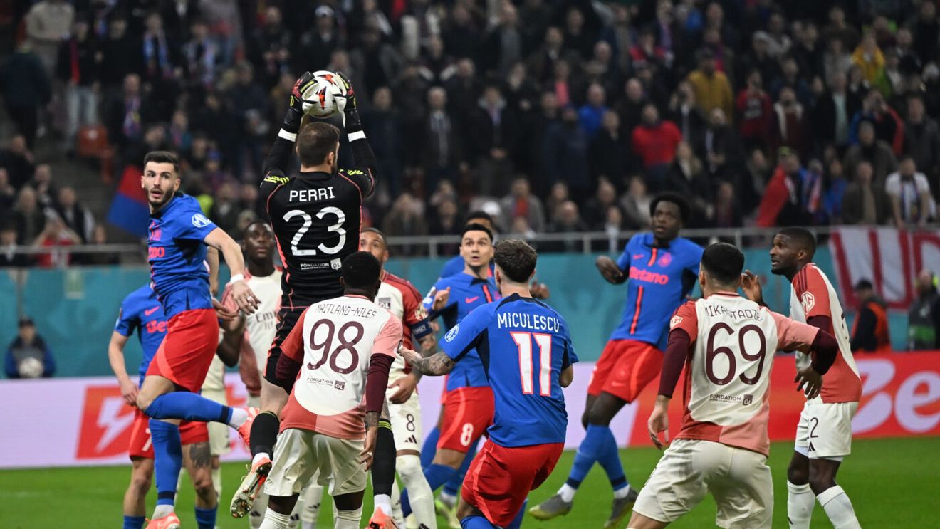 Ce s-a întâmplat la golul lui Lyon cu FCSB: arbitrul n-a ținut cont și a validat reușita francezilor