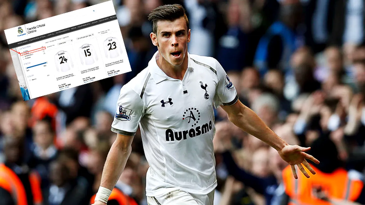 FOTO: Real Madrid a comis-o pe site-ul oficial! Tricoul lui  Bale, scos la vânzare, deși transferul n-a fost încă oficializat