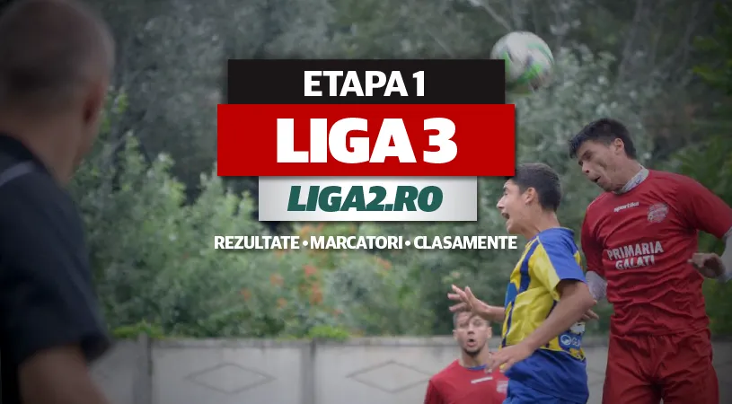 Start în campionatul Ligii 3. Rezultatele și marcatorii primei etape.** Viitorul și ACS Poli, mai bune la sateliți în meciurile cu Astra și UTA