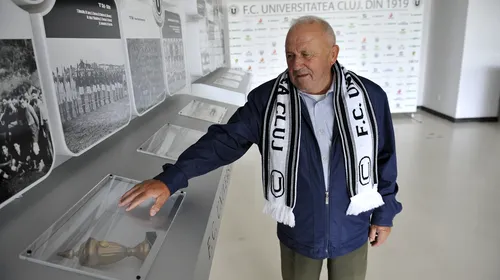 Suporter de legendă. Cel mai vechi fan al Universității Cluj va urmări diseară a treia finală a echipei pe care o iubește. A fost pe stadion la finalele din ’49 și ’65