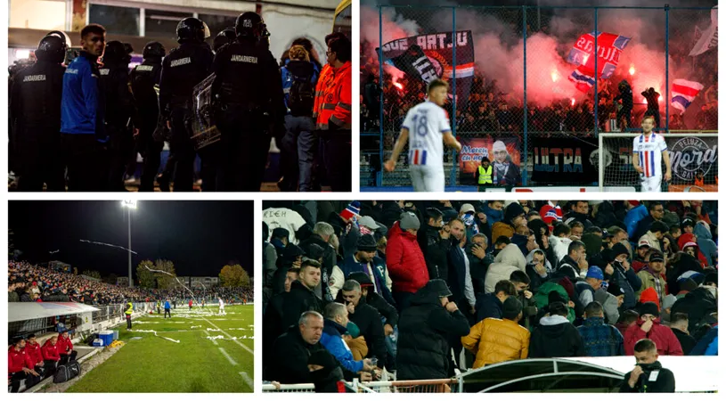 Jandarmeria Galați, explicații despre ce s-a întâmplat pe finalul jocului SC Oțelul - FCSB, când pe stadion s-a dat cu gaze lacrimogene! Partida a fost oprită minute bune