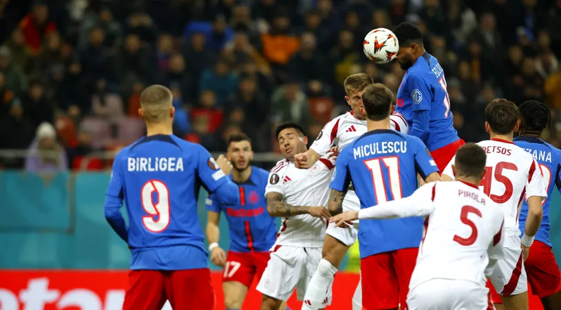 FCSB - Olympiacos 0-0, în etapa 5 din Europa League. Remiză pentru campioana României, care a jucat în inferioritate din minutul 67