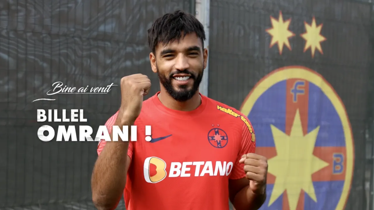 FCSB l-a prezentat oficial pe Billel Omrani! Ce număr va purta la roș-albaștri fostul jucător de la CFR Cluj