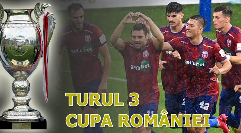 Turul 3 Cupa României | Știm aproape toate echipele calificate. Dinamo și Steaua merg în Play-off, Poli Timișoara a fost eliminată, la fel și ”satelitul” neoficial al FCSB. Unirea Dej și Metaloglobus, învinse la lovituri de departajare