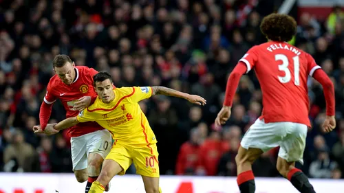 Derby pentru Champions League în Anglia: Liverpool - Manchester United 1-2. Mata a marcat de două ori, Sturridge a redus diferența, Rooney a ratat un penalty. Gerrard, eliminat după 42 de secunde.