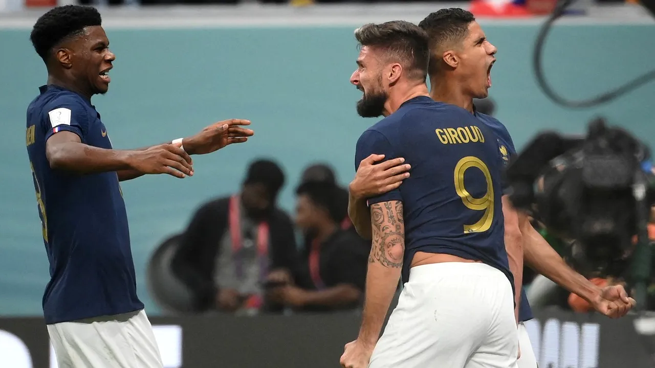 Anglia - Franța 1-2, în sferturile de finală ale Campionatului Mondial din Qatar. Tchouameni și Giroud duc campioana en-titre în semifinale!