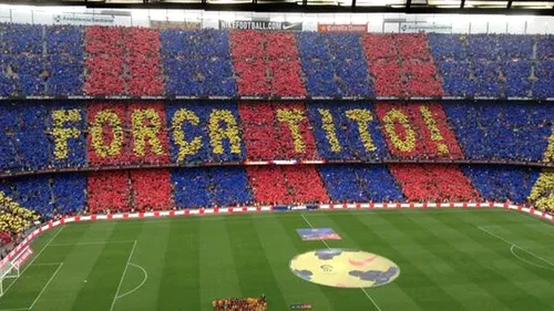 Coregrafie impresionantă pe Camp Nou! Catalanii, alături de Tito Vilanova