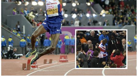 Mo Farah, al doilea showman al pistei de tartan după Bolt: titlu european la 10.000 de metri, la 40 de zile după ce a leșinat în baie, marcat cu un dans "Ã  la Charlie Chaplin" și o îmbrățișare cu "Fulgerul" jamaican