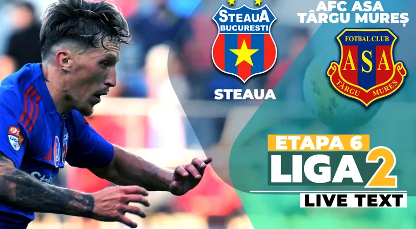 Steaua răpune liderul AFC ASA Târgu Mureș după o transformare a sa în repriza secundă. Transilvănenii pierd primul meci în acest sezon de Liga 2 și rămân, momentan, pe locul 1