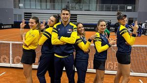 Le-au ciuruit! Cum s-au putut fotografia jucătoarele din naționala de Billie Jean King Cup a României, după ce au învins Serbia cu 4-0 | FOTO